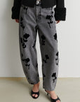 Lawrissa Denim Barrel Jeans, Denim Grey