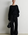 Brook Knit Lace O-Neck, Black