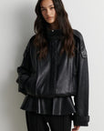 Aluka Leather Jacket, Black