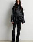 Aluka Leather Jacket, Black