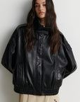 Aluka Leather Jacket, Black