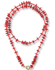 Beads Shell Necklace, Red