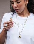 Lange ketting met letter hanger - G
