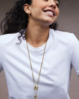 Lange ketting met letter hanger - G