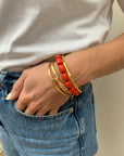 Handgeknoopte Koraal Armband