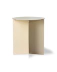 Metal side table round cream
