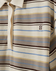 PilSW Oversize Striped Polo Shirt, Off White Striped
