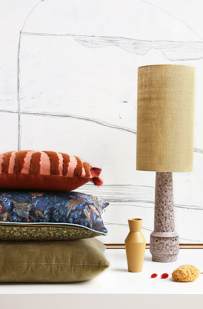 Lampenkap, Jute cylinder, shade jade green