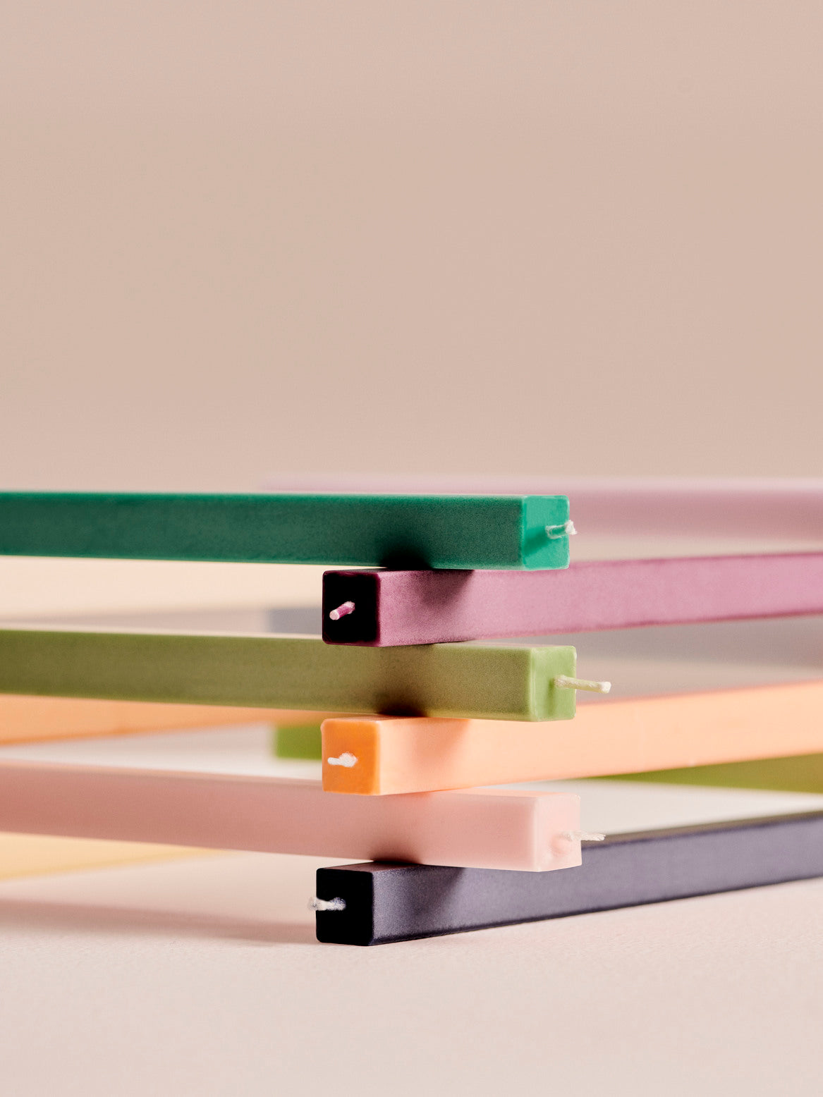 Square Kaarsen set van 4 Pastel
