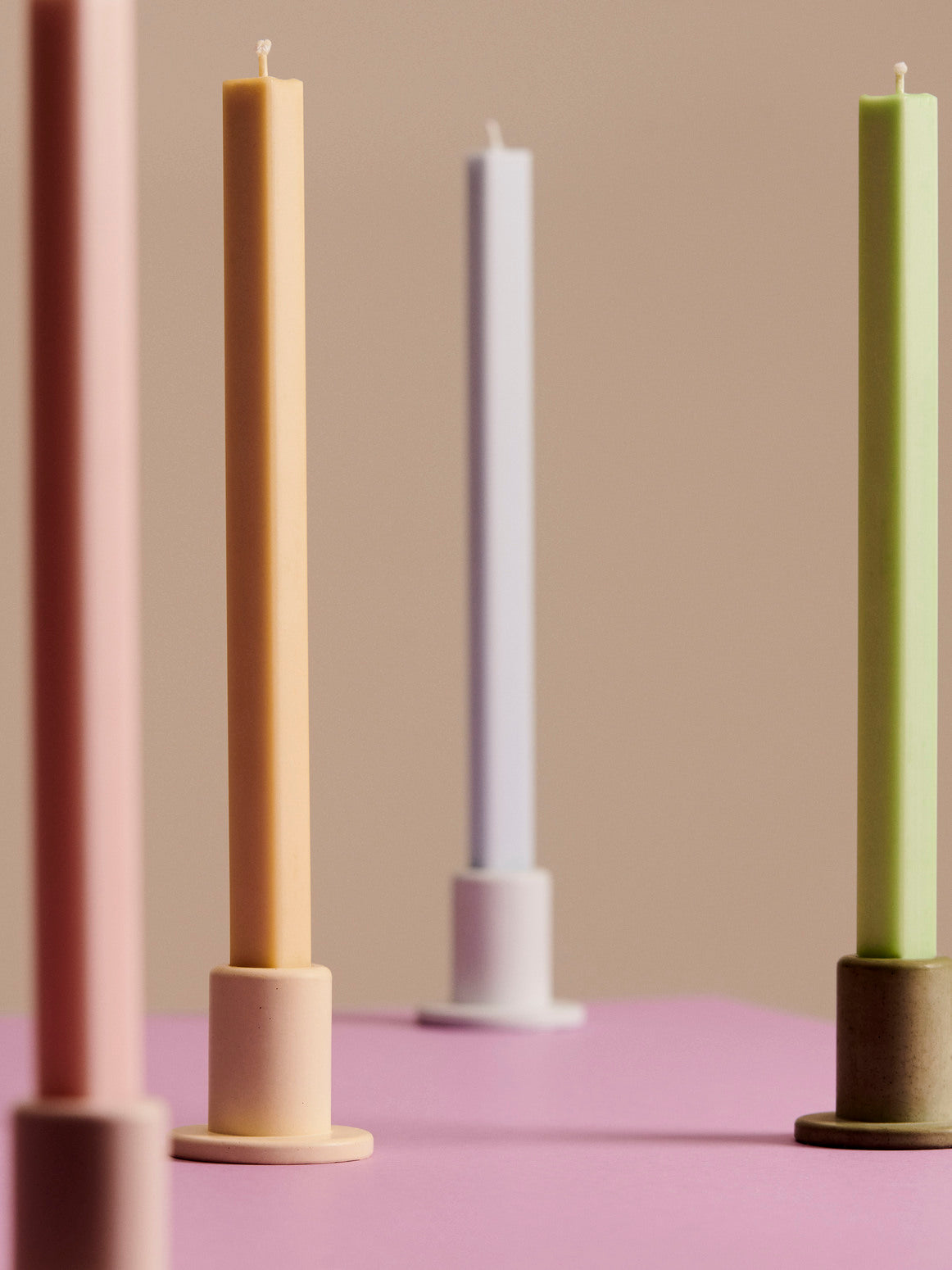 Square Kaarsen set van 4 Pastel