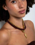 Armband met XL opengewerkte bedel / multicolori