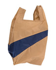 The New Shopping Bag Camel & Navy Medium