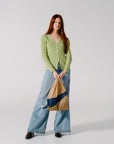 The New Shopping Bag Camel & Navy Medium