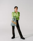 The New Shopping Bag Grey & Camel Medium