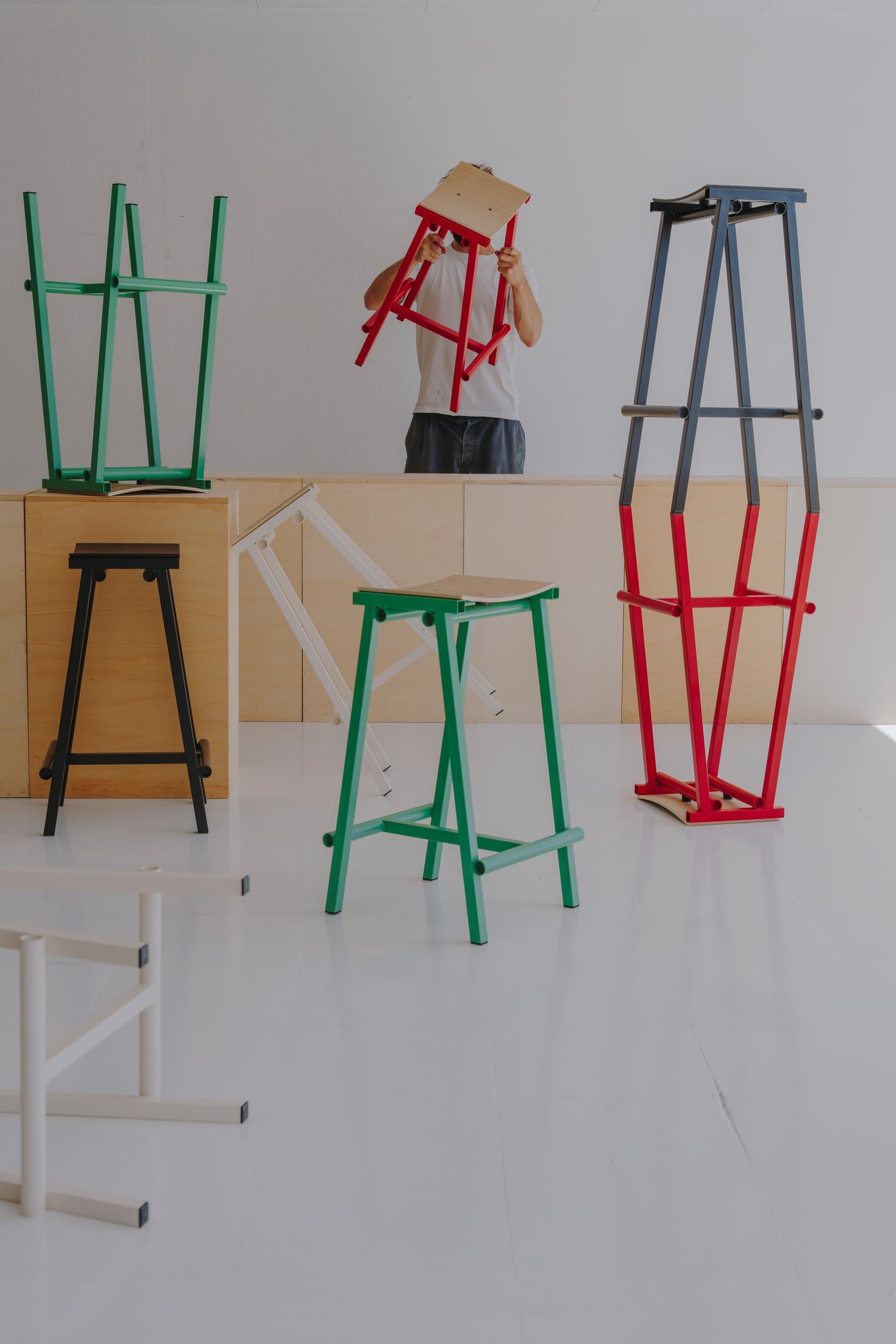 Taburete 8 Bar stool High Soft jade, barkruk, H75