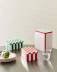 Tin Container-Small-Red and off-white