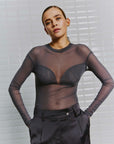 WBLAsta ls mesh top, Castlerock grey