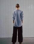 WBLFenja LS Stripe Shirt, White Navy Pinstripe