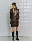 WBLFrida mini sequin dress, Major brown print