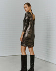 WBLFrida mini sequin dress, Major brown print
