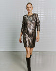 WBLFrida mini sequin dress, Major brown print