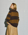 WBLIza LS Stripe Pullover, Brown Camel
