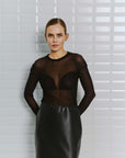 WBLAsta ls mesh top, Black