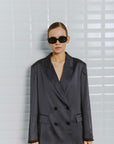WBLDagmar sateen blazer, Dark grey