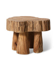 Log wooden stool