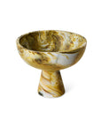 Marbled bowl on base, ochre