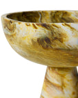 Marbled bowl on base, ochre