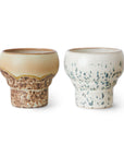 70s ceramics: lungo mugs coral (set of 2)