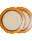 70s ceramics: dinner plates coconut (set of 2)
