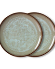 70s ceramics: dinner plate, contrast (set of 2)