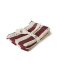 Cotton napkins striped burgundy, set of 2