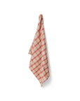 Vida check tea towel, strawberry/cream