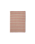 Vida check tea towel, strawberry/cream