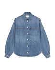 Saharp seam shirt, Sephia blue
