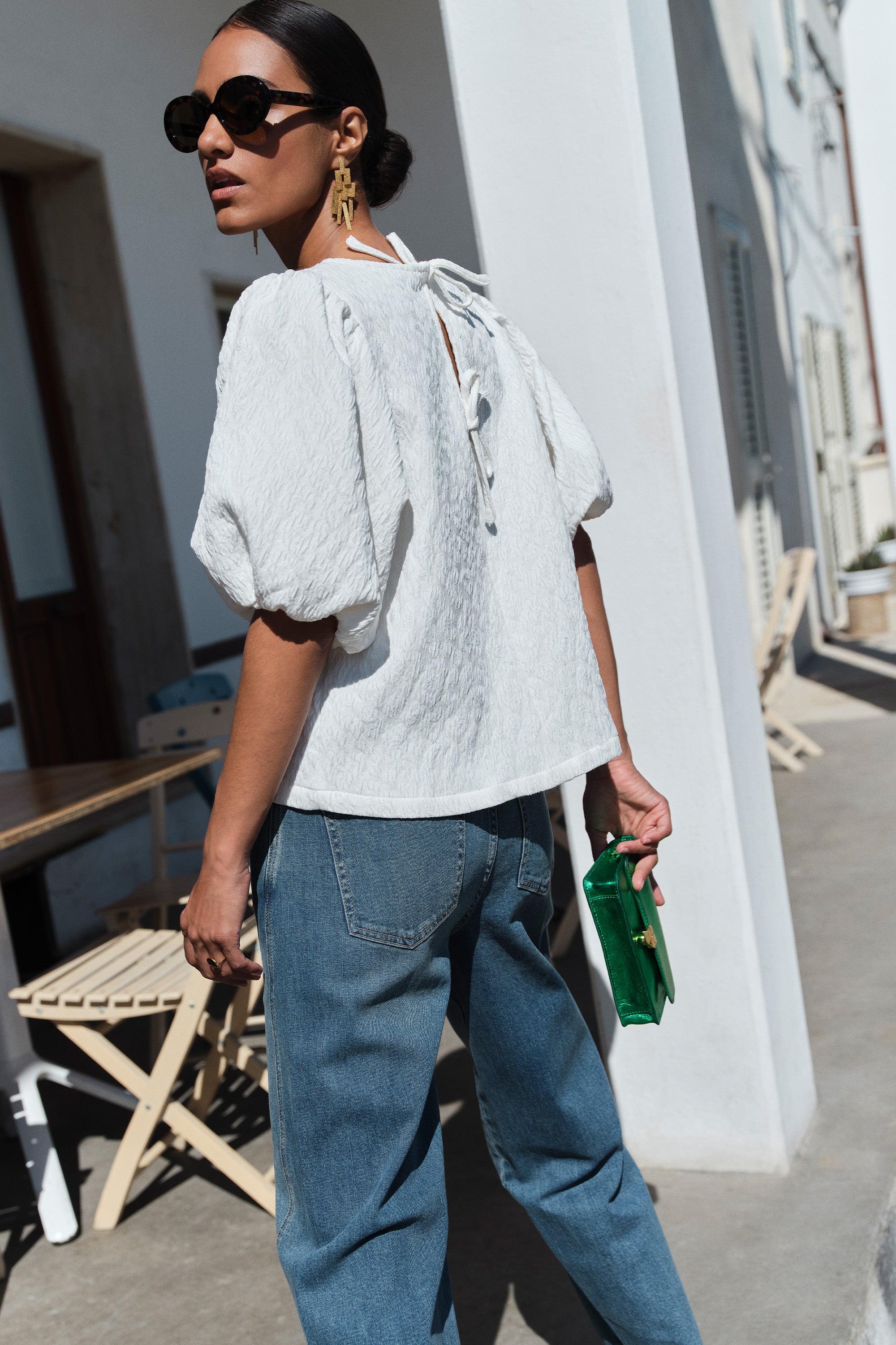 Jet cheetah blouse, Off white