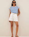 Leon twill short, cloud white
