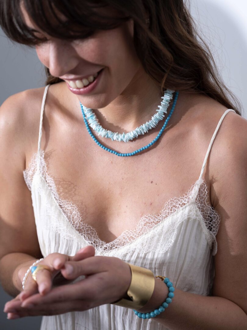 Fijne gemstone ketting / turquoise