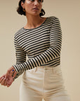 Basic Longsleeve Stripe Top Chalk