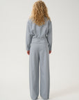 GZpaulia melange MW wide pants Greyblue melange