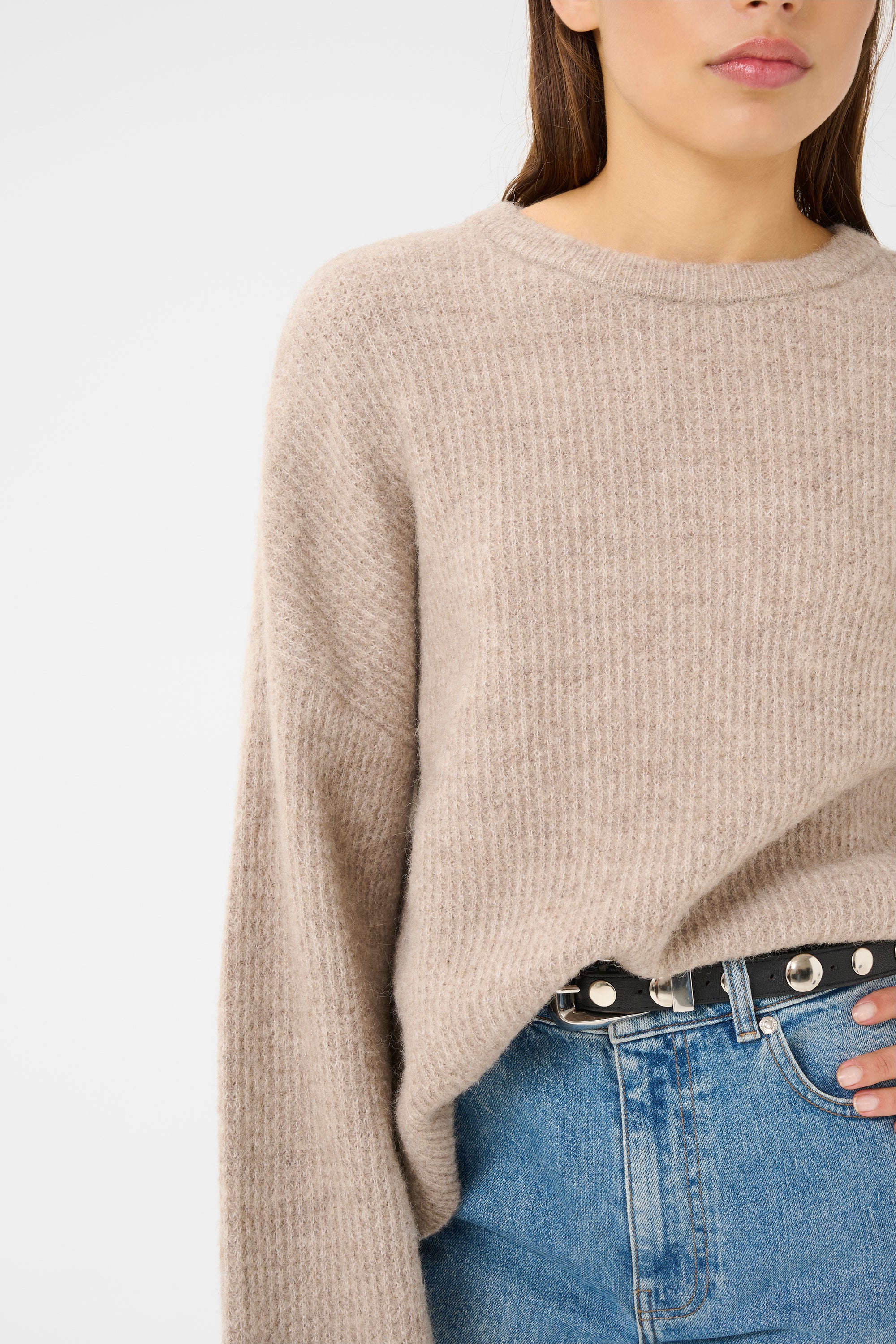 GZalpha slit pullover, Warm sand mel