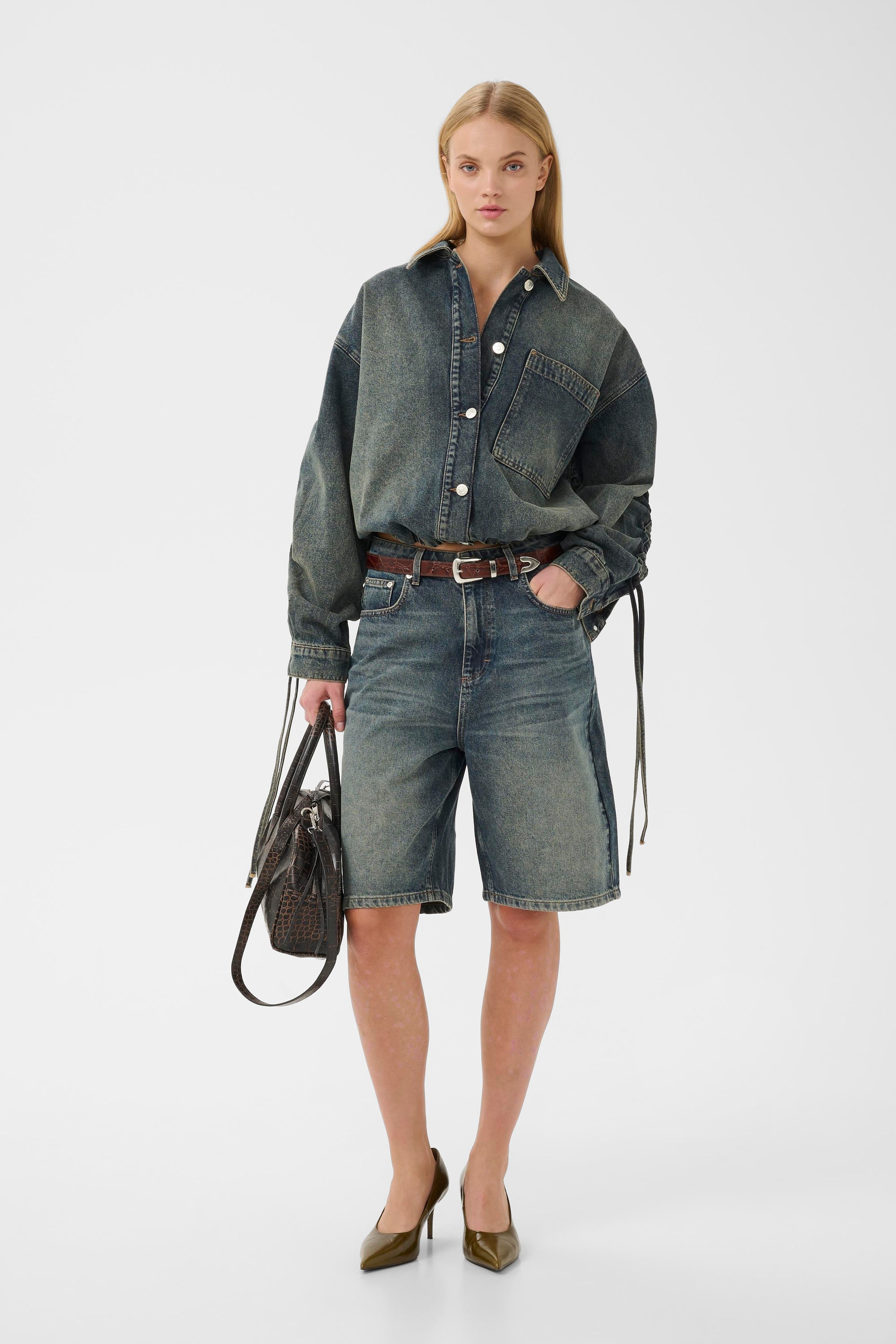 GZsusara shirt, Blue/green wash