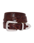 GZsuva patent belt, Dark brown croco
