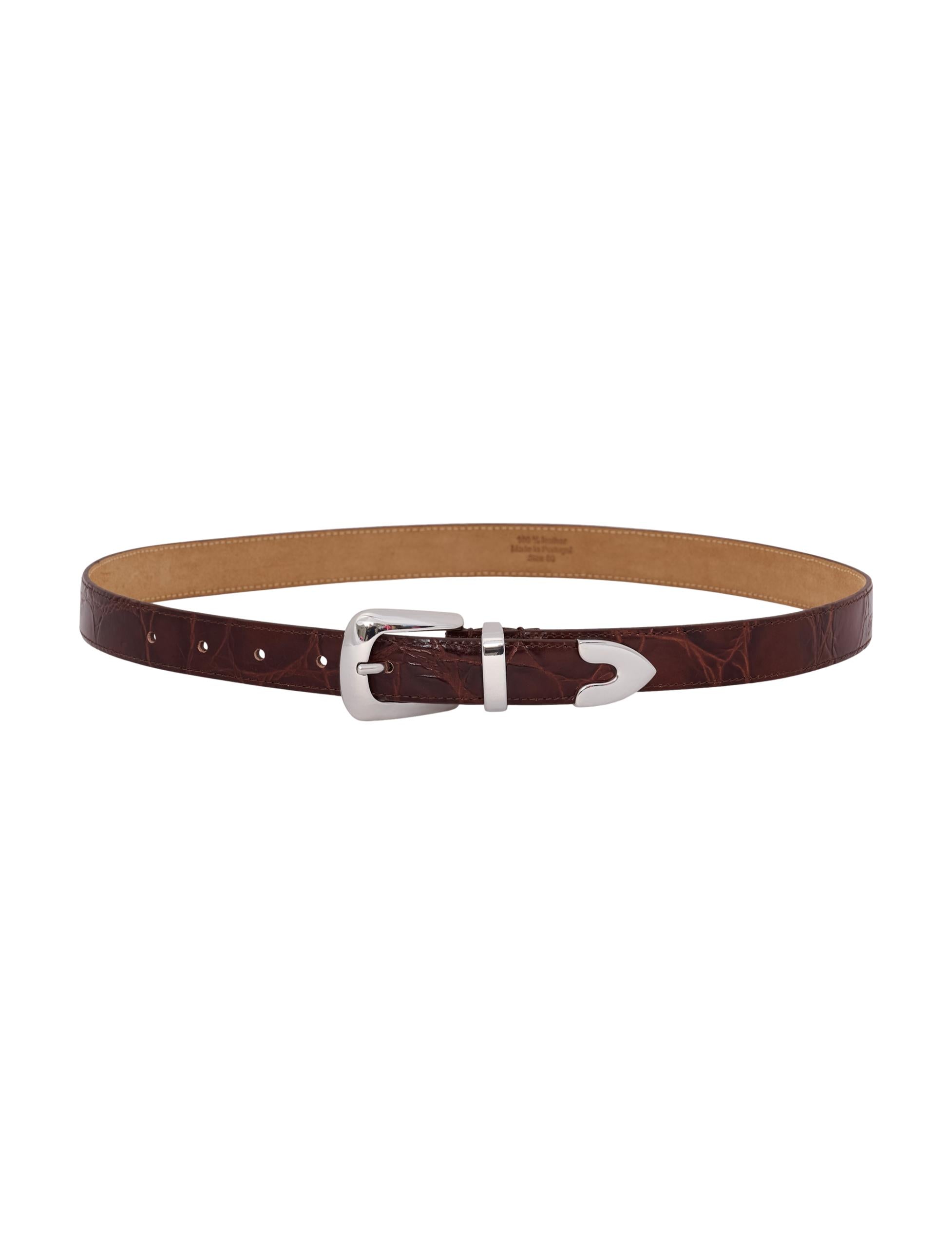 GZsuva patent belt, Dark brown croco