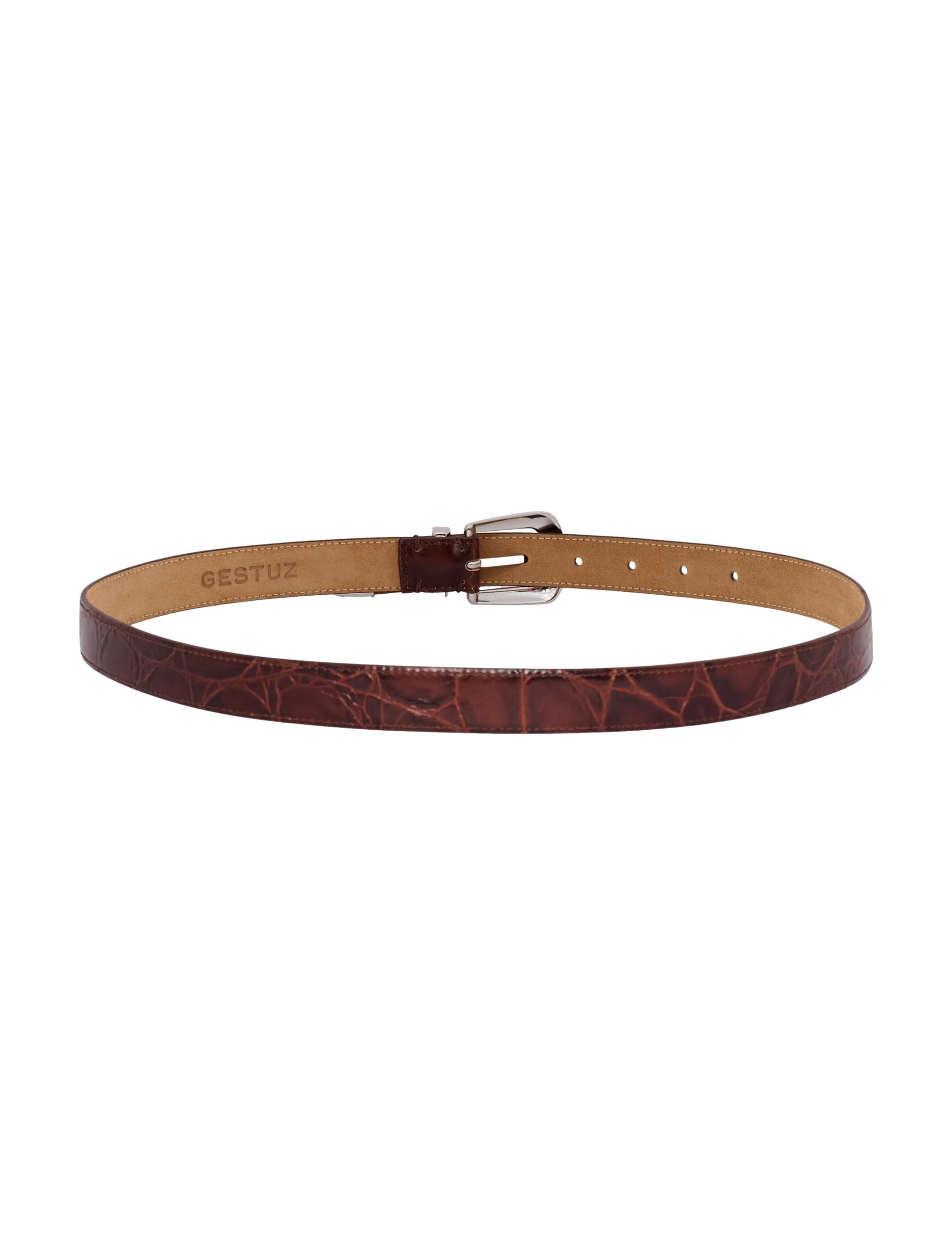 GZsuva patent belt, Dark brown croco