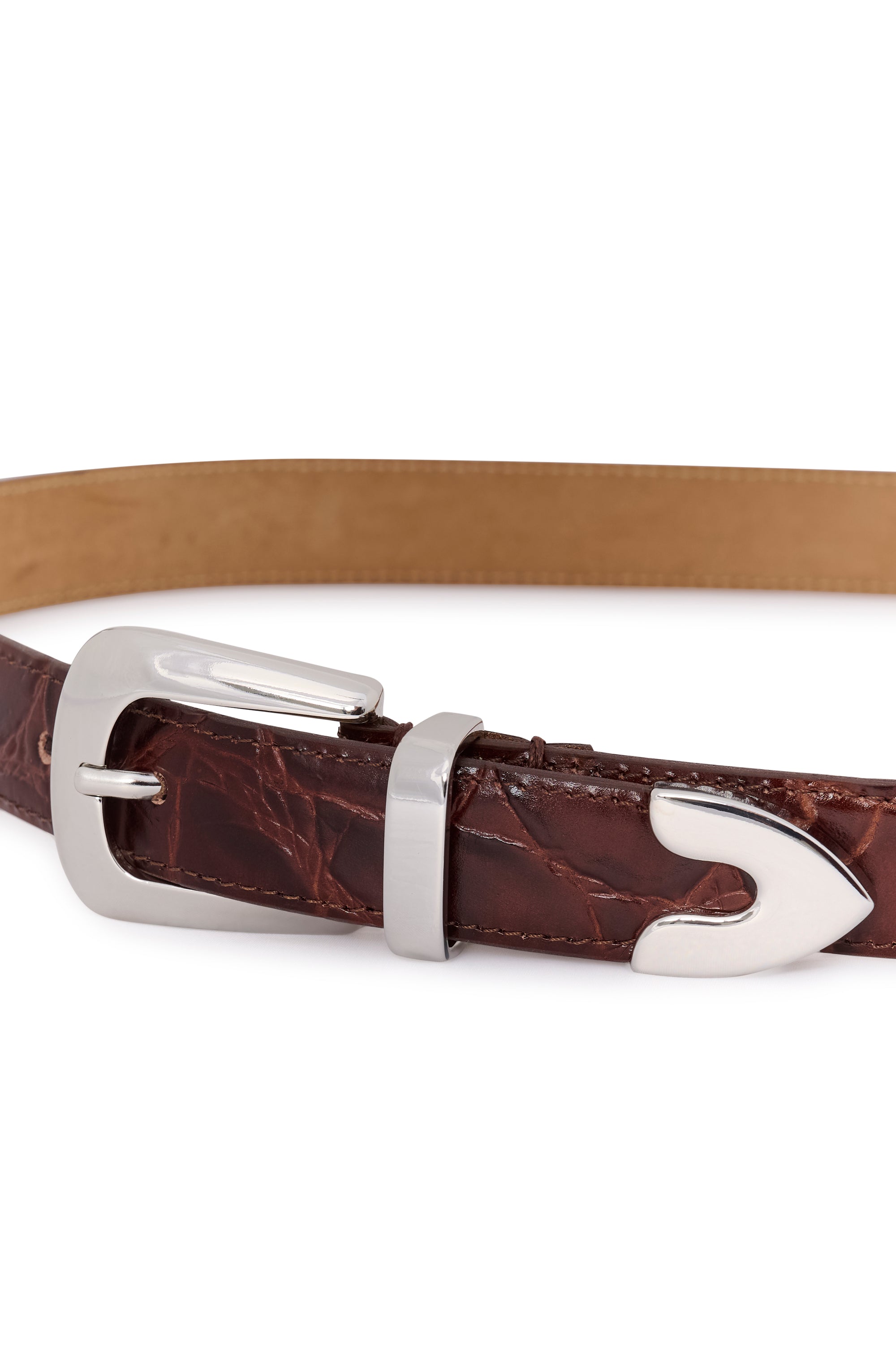 GZsuva patent belt, Dark brown croco