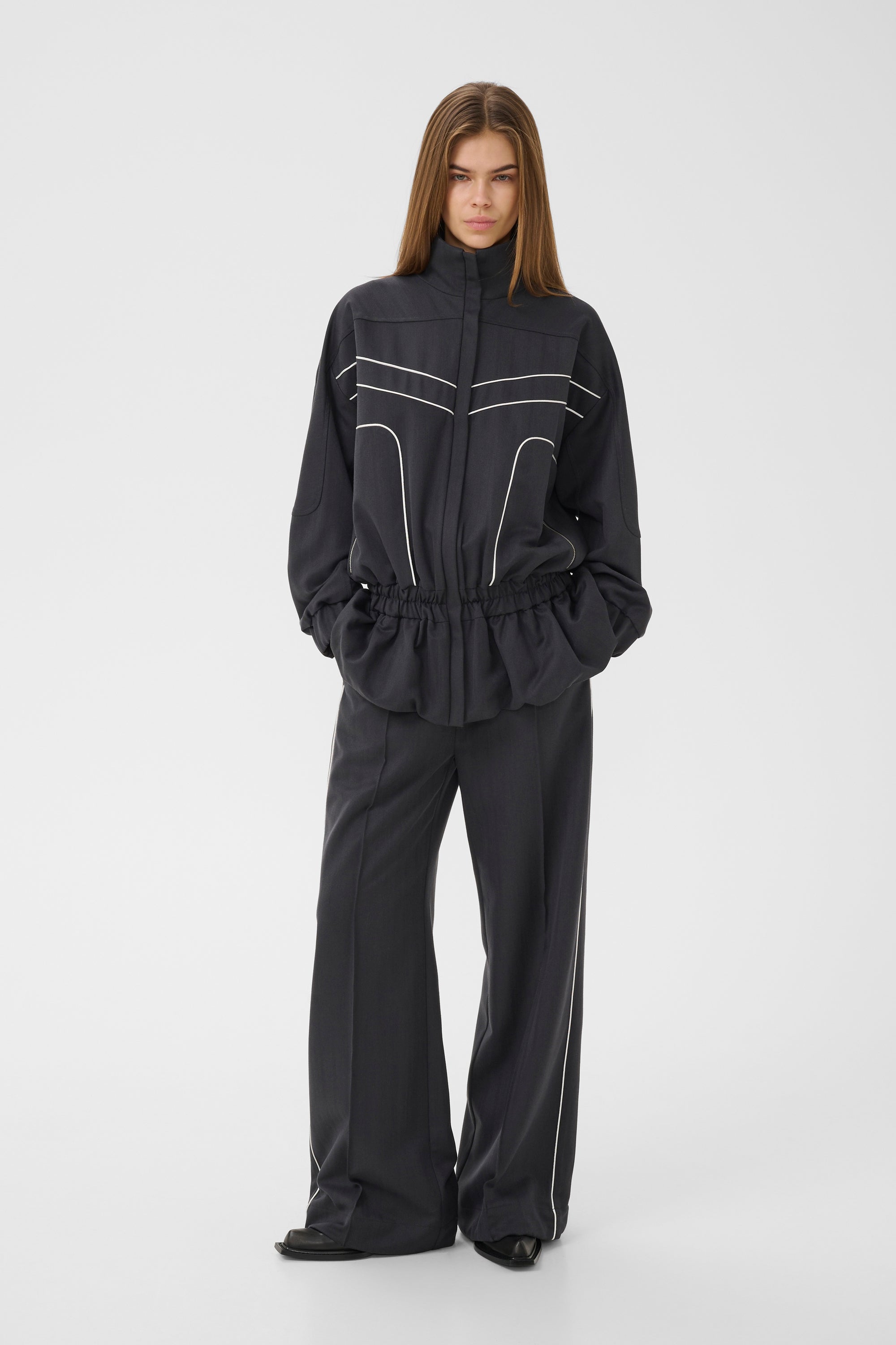 GZalezia jacket, Grey herringbone